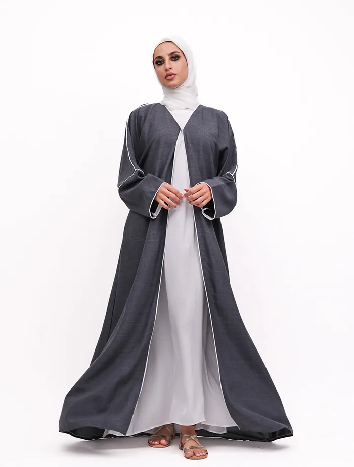 Denim Linen Elegant Abaya